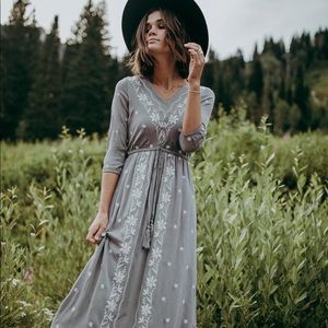 Piper & Scoot Embroidered Maxi Dress